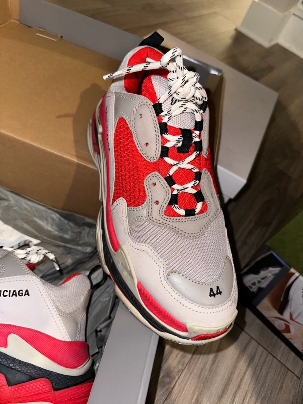 Balenciaga Triple S Sneakers in Red, White, Gray - Picture 4 of 4